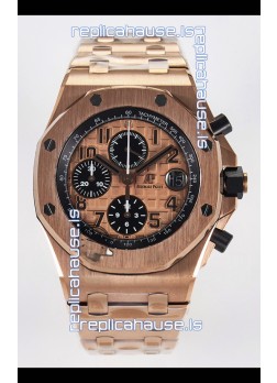 Audemars Piguet Royal Oak Offshore Rose Gold BRICK Dial 1:1 Super Clone Replica Watch - 904L Steel