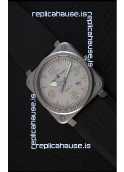 Bell & Ross BR03-92 Horolum Grey Dial Rubber Strap Swiss Replica Watch 1:1 Mirror Replica