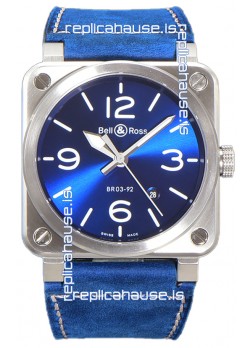 Bell and Ross BR03-A Blue Dial 904L Steel Swiss Replica Watch 