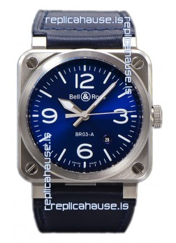 Bell and Ross BR03-A Blue Dial 904L Steel Swiss Replica Watch 
