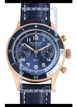 Blancpain Air Command Blue Dial Rose Gold 1:1 Mirror Swiss Replica Watch 