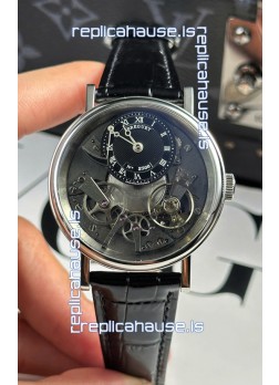 Breguet Tradition 7057BR/R9/9W6 Steel Casing Single Tourbillon Swiss Replica Black Strap Watch