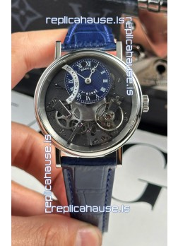 Breguet Tradition 7057BR/R9/9W6 Steel Casing Single Tourbillon Swiss Replica Blue Strap Watch
