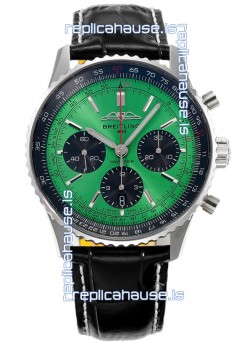 Breitling Navitimer B01 Chronograph 43 Green Dial - 904L Steel Casing 1:1 Mirror Swiss Replica