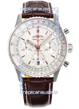 Breitling Navitimer B01 Chronograph 43 White Dial - 904L Steel Casing 1:1 Mirror Swiss Replica
