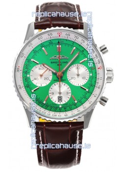 Breitling Navitimer B01 Chronograph 43 Green Dial - 904L Steel Casing 1:1 Mirror Swiss Replica