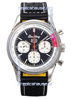 Breitling Top Time B01 Deus Edition Black Dial Leather Strap 1:1 Mirror Swiss Replica Watch 