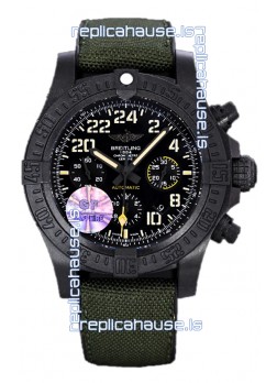 Breitling Avenger Hurricane Chronograph Black Dial Khaki Nylon - DLC Coating Swiss Replica Watch