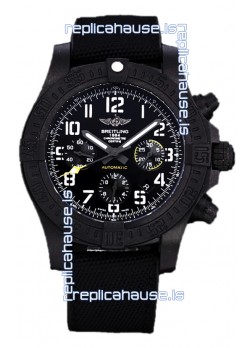 Breitling Avenger Hurricane Chronograph Black Dial Nylon Strap - DLC Coating Swiss Replica Watch