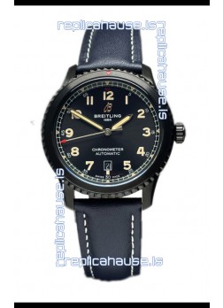 Breitling Navitimer Aviator 8 Automatic 41 Black Dial Blue Strap 1:1 Mirror Swiss Replica Watch 