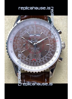 Breitling Montbrilliant Superclone Replica Watch in Brown Dial - 904L Steel Case