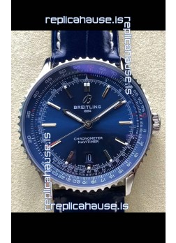 Breitling Navitimer 1 Automatic Swiss Replica Watch in Blue Dial - Leather Strap