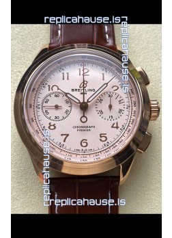 Breitling Premier B01 Chronograph 42 Edition Rose Gold White Dial - 1:1 Mirror Replica Watch