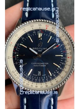Breitling Navitimer 1 Automatic Swiss Replica Watch in Blue Dial - Leather Strap