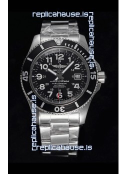 Breitling SuperOcean II 44mm 904L Steel Case 1:1 Mirror Replica Watch in Black Dial 