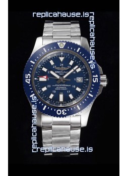 Breitling SuperOcean II 44mm 904L Steel Case 1:1 Mirror Replica Watch in Blue Dial 