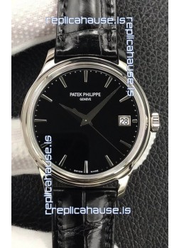 Patek Philippe Calatrava 5227G-001 Black Dial 1:1 Mirror Swiss Replica Steel Casing