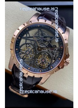 Roger Dubuis Excalibur Dual Tourbillon 1:1 Mirror Swiss Rose Gold Case