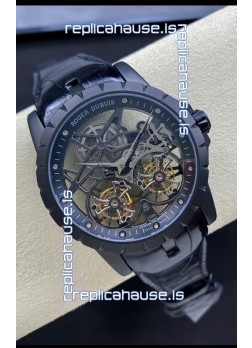 Roger Dubuis Excalibur Dual Tourbillon 1:1 Mirror Swiss DLC Coating