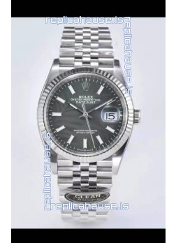 Rolex Datejust 126234 36MM Swiss Replica in 904L Steel in Grey Dial 1:1 Mirror Replica