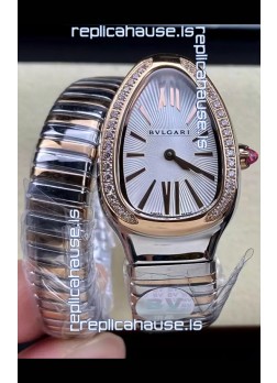 Bvlgari Serpenti Edition Two Tone Casing White Dial Watch in 1:1 Mirror Quality