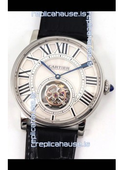 Rotonde De Cartier Flying Tourbillon Swiss Replica Watch in Steel Casing