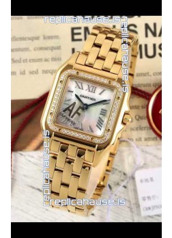 PANTHERE de Cartier Edition 27mm Pearl Dial 1:1 Mirror Swiss Watch Yellow Gold Casing