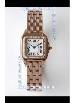 Cartier PANTHERE Edition 22MM 1:1 Mirror Quality Swiss Replica Watch in White Dial - Diamonds Bezel