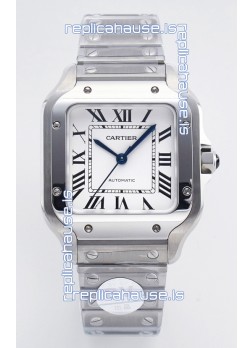 Cartier Santos De Cartier 904L Steel White Dial Super Clone Replica 35MM Watch 