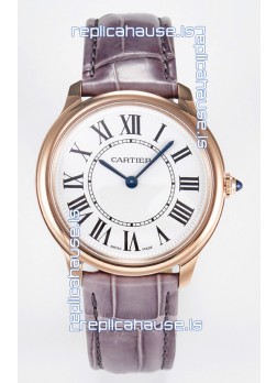Ronde Louis Cartier Super Clone 36MM  Rose Gold Watch in Swiss Quartz Movement