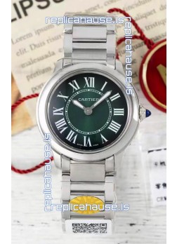 Cartier Ronde Must 29MM Swiss Quartz Green Dial 1:1 Mirror Swiss Replica Watch  
