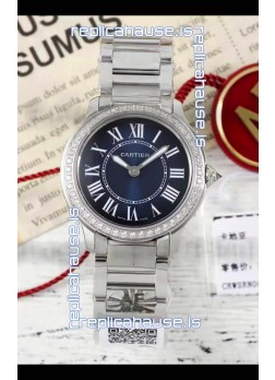Cartier Ronde Must 29MM Swiss Quartz Blue Dial 1:1 Mirror Swiss Replica Watch  
