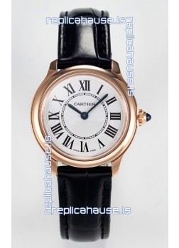 Ronde Louis Cartier Super Clone 29MM Rose Gold Watch in Swiss Quartz Movement