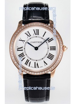 Ronde Louis Cartier Super Clone 36MM Rose Gold Watch in Swiss Quartz Movement