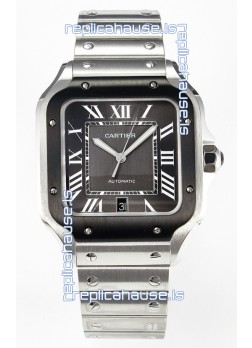 Cartier Santos De Cartier 904L Steel Grey Dial Super Clone Replica 40MM Watch 