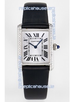 Tank Must Cartier Super Clone Edition 33.7MM Watch in Steel Casing White Dial 