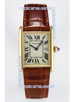 Tank Must Cartier Super Clone Edition 33.7 Watch in Yellow Gold Casing 