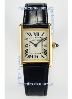 Tank Must Cartier Super Clone Edition 33.7 Watch in Yellow Gold Casing 