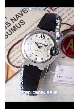 Ballon De Cartier Swiss Automatic White Dial Mirror Quality 33MM in Stainless Steel 