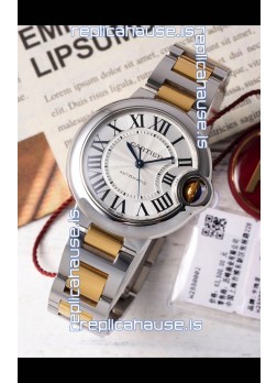 Ballon De Cartier Swiss Automatic White Dial Mirror Quality 33MM in Two Tone Casing