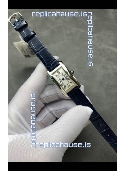 Cartier Tank Americaine Ladies Swiss Quartz Watch 1:1 Mirror Replica Steel Casing