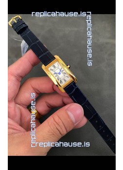 Cartier Tank Americaine Ladies Swiss Quartz Watch 1:1 Mirror Replica Yellow Gold Casing