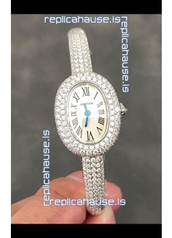 Baignoire De Cartier Diamonds Paved Super Clone Quartz Replica Watch