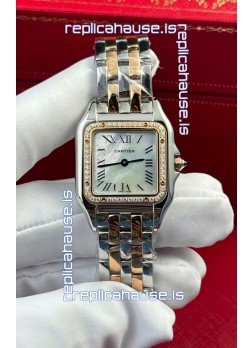 PANTHERE de Cartier Edition 27mm Pearl Dial 1:1 Mirror Swiss Watch Two Tone Rose Gold Casing