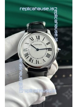 Cartier Ronde Must 36MM Swiss Quartz 1:1 Mirror Swiss Replica Leather Strap Watch