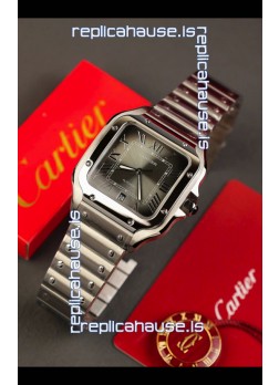 Cartier Santos De Cartier 904L Steel Grey Dial Super Clone Replica 40MM Watch 