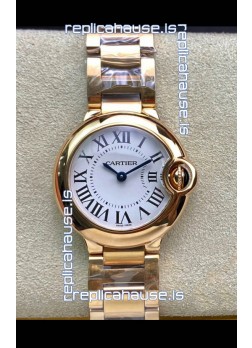 Ballon De Cartier Swiss Quartz 1:1 Mirror Quality 28MM in Rose Gold Casing