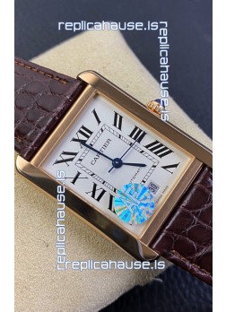 Cartier Tank Solo Swiss Automatic Watch in Rose Gold Plating  Casing - 31MM Wide  1:1 Mirror Replica