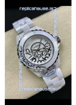 Chanel J12 Ladies White Ceramic Casing White Dial Watch 1:1 Mirror Replica Watch