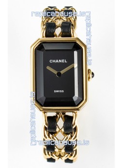 Chanel Premiere Edition Originale Watch in Black & Gold Chains Swiss Quartz Watch